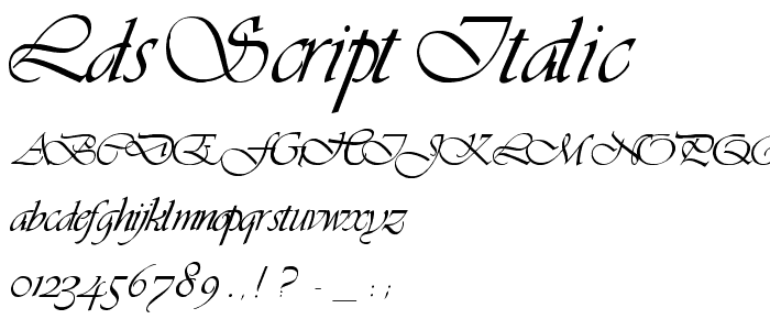 LDS Script Italic font